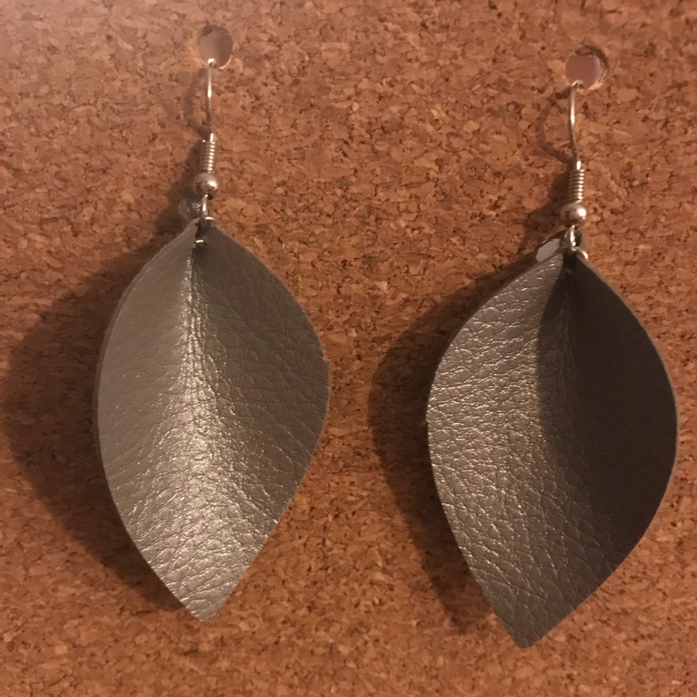 Handmade faux leather earrings